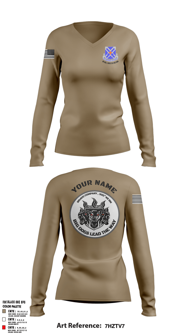 Women's Long Sleeve Vneck Shirt, , Army, Teamtime, Team time, sublimation, custom sports apparel, team uniforms, spirit wear, spiritwear, sports uniforms, custom shirts, team store, custom team store, fundraiser sports, apparel fundraiser
