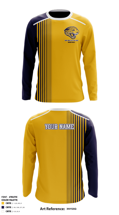 San Jose City College Basketball 2025873 Long Sleeve Shooting Shirt - 1