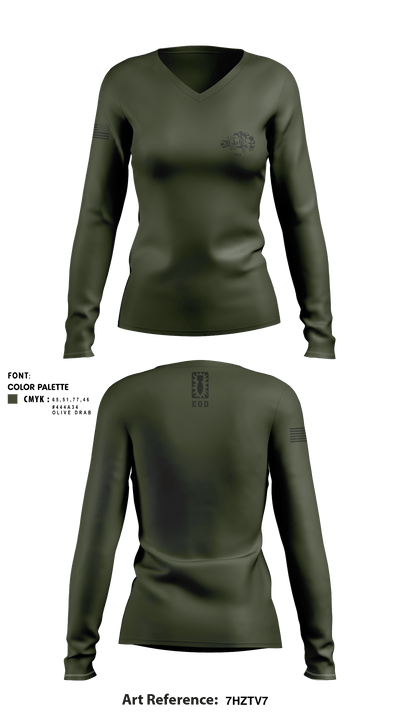 789th EOD 33174238 Women's Long Sleeve V-neck Shirt - 6