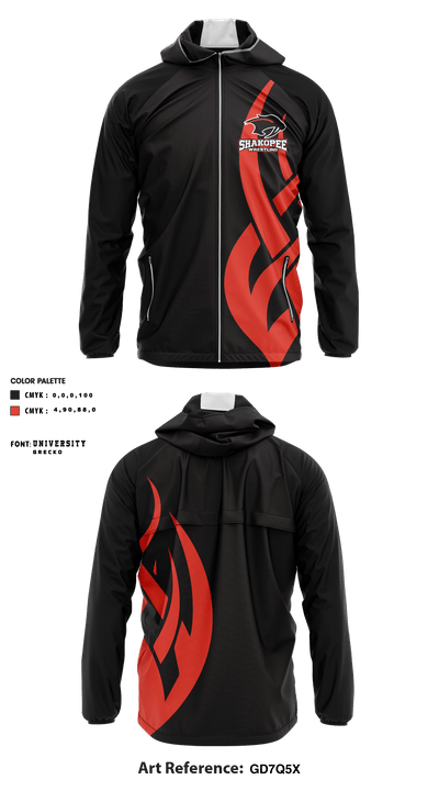 Shakopee High School Wrestling 44242608 Windbreaker - 1