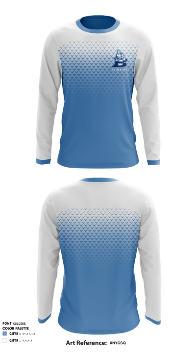L D Bell High School Swimming 75166621 Long Sleeve Performance Shirt - 1