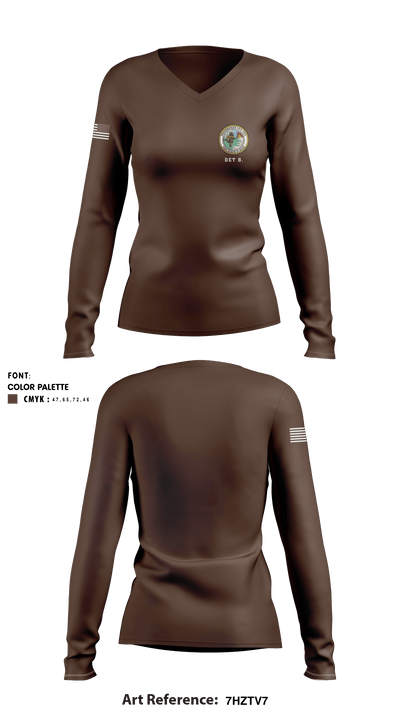 Beachmaster Unit Two 44478017 Women's Long Sleeve V-neck Shirt - 1