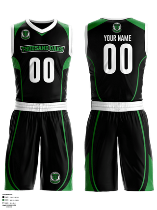 Basketball Uniform, Thousand Oaks High School Basketball, Women's Basketball, Teamtime, Team time, sublimation, custom sports apparel, team uniforms, spirit wear, spiritwear, sports uniforms, custom shirts, team store, custom team store, fundraiser sports, apparel fundraiser
