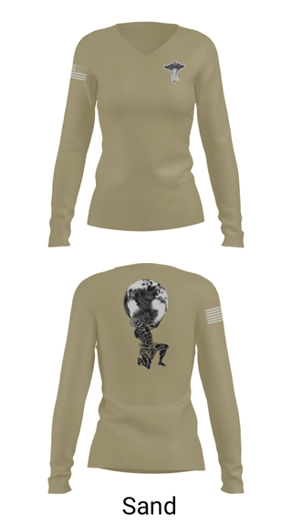Women's Long Sleeve Vneck Shirt, , Air Force, Teamtime, Team time, sublimation, custom sports apparel, team uniforms, spirit wear, spiritwear, sports uniforms, custom shirts, team store, custom team store, fundraiser sports, apparel fundraiser