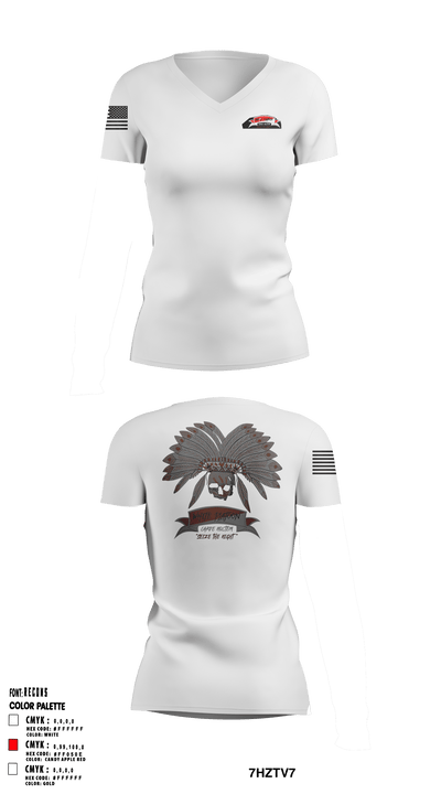White Platoon, A TRP, 8-1 CAV 73751162 Women's Short Sleeve V-neck Shirt - 1