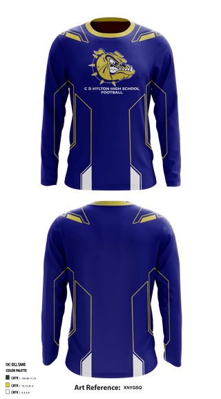 Long Sleeve Performance Shirt, C D Hylton High School Football, Football, Teamtime, Team time, sublimation, custom sports apparel, team uniforms, spirit wear, spiritwear, sports uniforms, custom shirts, team store, custom team store, fundraiser sports, apparel fundraiser