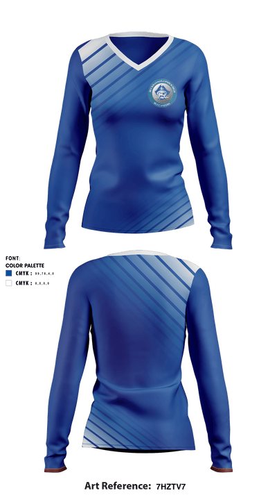 Buckhannon-Upshur High School Cheer 79354091 Women's Long Sleeve V-neck Shirt - 1