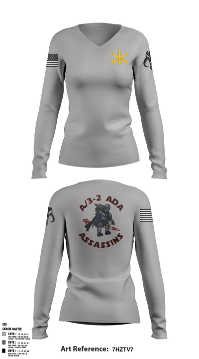 A/3-2 ADA 39391008 Women's Long Sleeve V-neck Shirt - 1