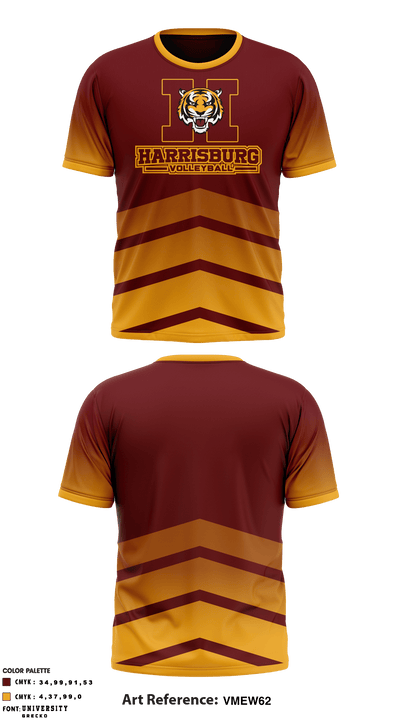 Harrisburg High School Volleyball 84936473 Short Sleeve Performance Shirt - 1