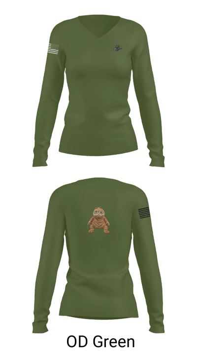 3rd plt 1st squad 3182446 Women's Long Sleeve V-neck Shirt - 21