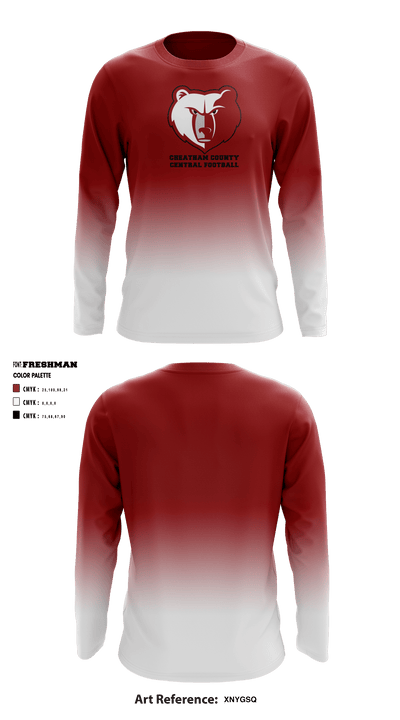 Cheatham County Central High School football 18776329 Long Sleeve Performance Shirt - 1