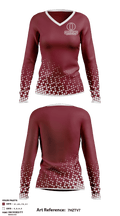 Ossining Senior High School Swimming 84786902 Women's Long Sleeve V-neck Shirt - 1