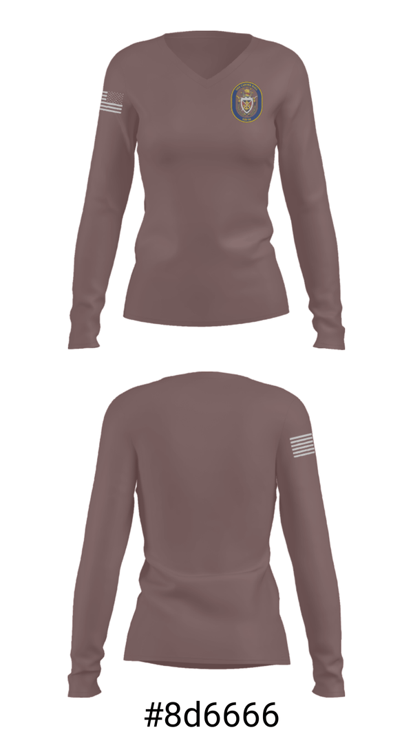 Women's Long Sleeve Vneck Shirt, , Navy, Teamtime, Team time, sublimation, custom sports apparel, team uniforms, spirit wear, spiritwear, sports uniforms, custom shirts, team store, custom team store, fundraiser sports, apparel fundraiser