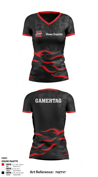 Women's Short Sleeve Vneck Shirt, Howe Lions, E-Sports, Teamtime, Team time, sublimation, custom sports apparel, team uniforms, spirit wear, spiritwear, sports uniforms, custom shirts, team store, custom team store, fundraiser sports, apparel fundraiser