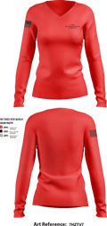 54th Quartermaster Company 58490528 Women's Long Sleeve V-neck Shirt - 1