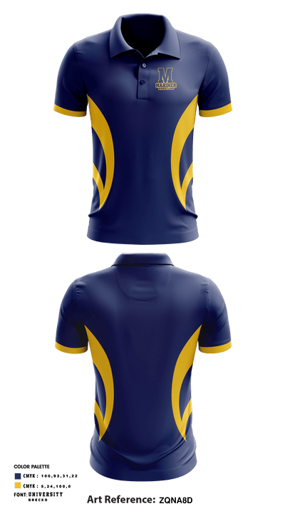 Mariner High School Wrestling 19118180 Short Sleeve Performance Polo - 3