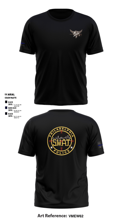 Philadelphia Police SWAT 84956404 Short Sleeve Performance Shirt - 1