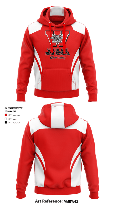 Woodland High School Swimming 97298494 Hoodie - 2