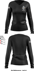 548th DSSB C Co. 31661894 Women's Long Sleeve V-neck Shirt - 1