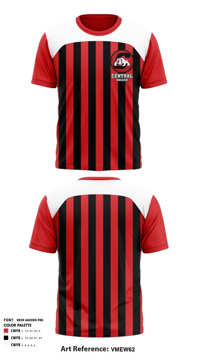 Central High School Soccer 36415758 Short Sleeve Performance Shirt - 1