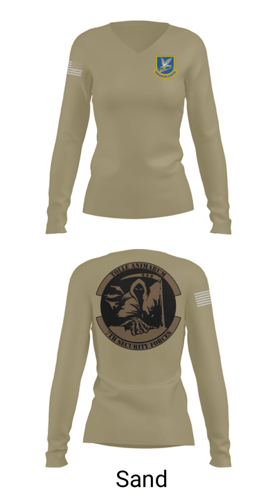 7th Security Forces 36998584 Women's Long Sleeve V-neck Shirt - 40