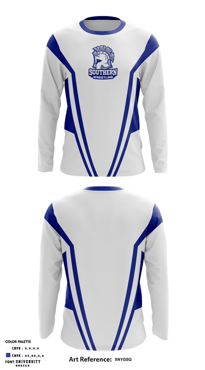 Southern High School Wrestling 65040705 Long Sleeve Performance Shirt - 1