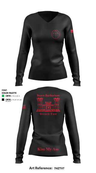 Women's Long Sleeve Vneck Shirt, , National Guard, Teamtime, Team time, sublimation, custom sports apparel, team uniforms, spirit wear, spiritwear, sports uniforms, custom shirts, team store, custom team store, fundraiser sports, apparel fundraiser