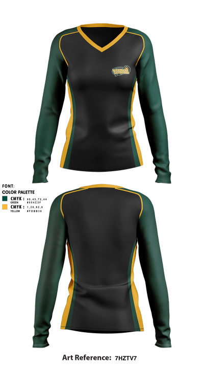 Mar Vista lacrosse 64018254 Women's Long Sleeve V-neck Shirt - 5