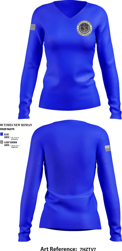 Navy International Programs Office 21438781 Women's Long Sleeve V-neck Shirt - 1