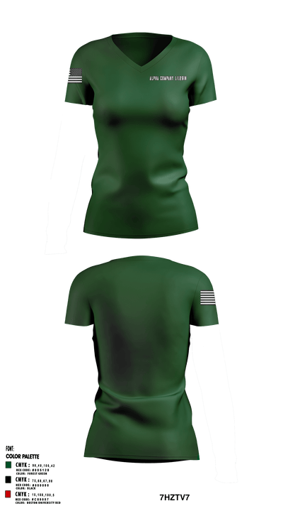 Alpha Company 1/125IN 63126132 Women's Short Sleeve V-neck Shirt - 1