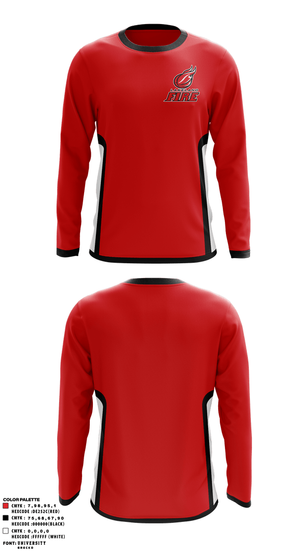 Long Sleeve Performance Shirt, Lakeland Fire, Men's Basketball, Teamtime, Team time, sublimation, custom sports apparel, team uniforms, spirit wear, spiritwear, sports uniforms, custom shirts, team store, custom team store, fundraiser sports, apparel fundraiser