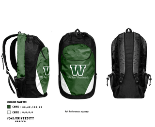 Gear Bag, Woodstock, Women's Soccer, Teamtime, Team time, sublimation, custom sports apparel, team uniforms, spirit wear, spiritwear, sports uniforms, custom shirts, team store, custom team store, fundraiser sports, apparel fundraiser