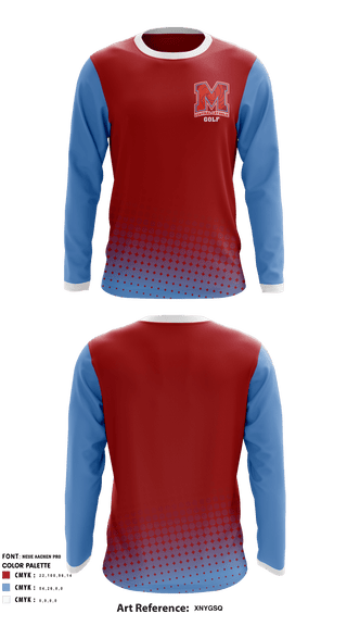 Long Sleeve Performance Shirt, Marian Central Catholic High School Golf, Golf, Teamtime, Team time, sublimation, custom sports apparel, team uniforms, spirit wear, spiritwear, sports uniforms, custom shirts, team store, custom team store, fundraiser sports, apparel fundraiser