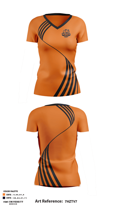 Vacaville High School Golf 9880245 Women's Short Sleeve V-neck Shirt - 1