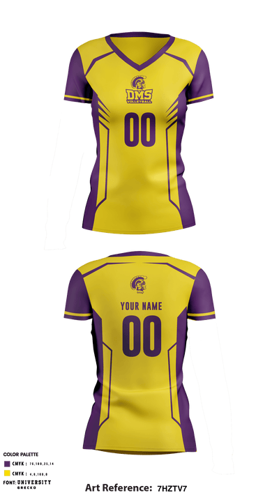 DMS Volleyball 58637394 Women's Short Sleeve V-neck Shirt - 2
