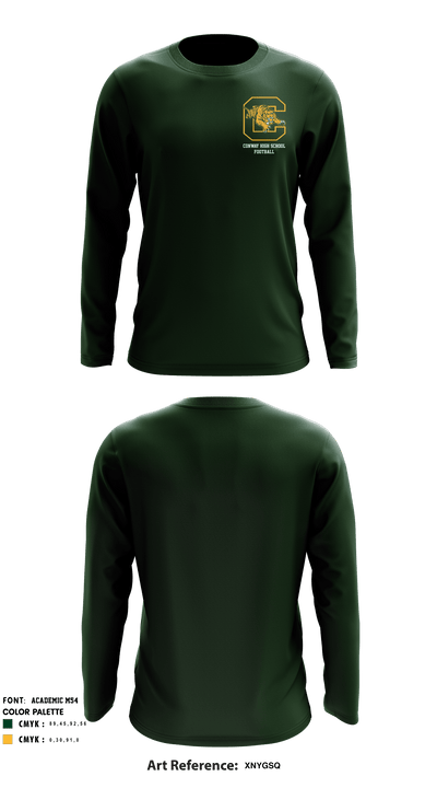 Conway High School Football 2543740 Long Sleeve Performance Shirt - 4