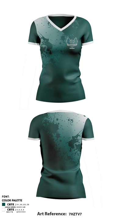 Farmington High School Tennis 47797336 Women's Short Sleeve V-neck Shirt - 1