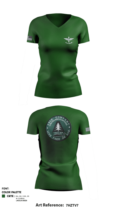 A Co 1st 169th AVN 4281212 Women's Short Sleeve V-neck Shirt - 1