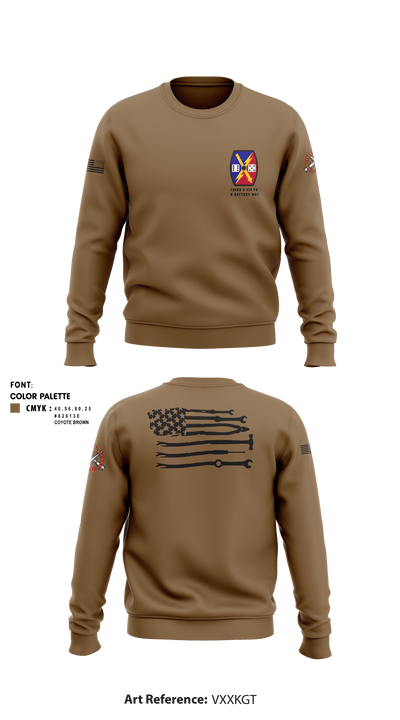 732nd 5-113 FA B Battery MST 32586905 Crew Neck Sweatshirt - 3
