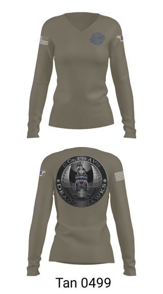 Women's Long Sleeve Vneck Shirt, , Army, Teamtime, Team time, sublimation, custom sports apparel, team uniforms, spirit wear, spiritwear, sports uniforms, custom shirts, team store, custom team store, fundraiser sports, apparel fundraiser