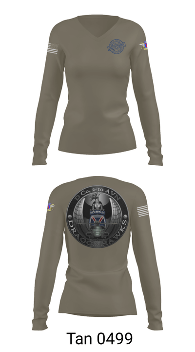 D Co, 2-10 AHB Quality Control 39202229 Women's Long Sleeve V-neck Shirt - 41