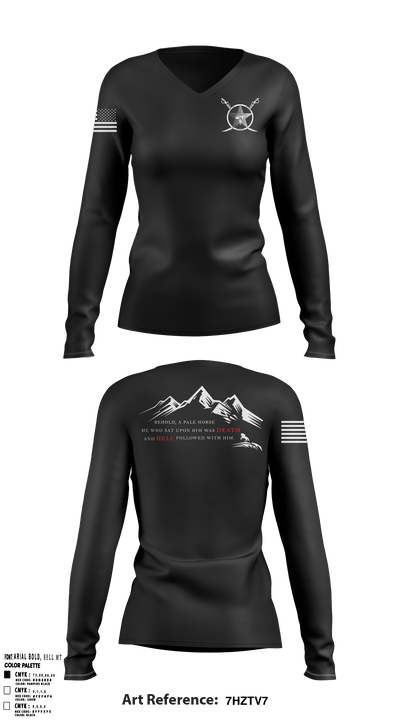 Apache 92851874 Women's Long Sleeve V-neck Shirt - 1