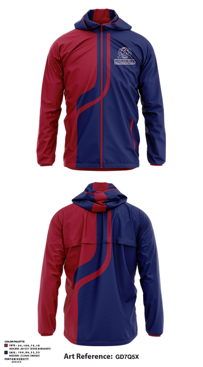Memorial High School Track 71814788 Windbreaker - 1