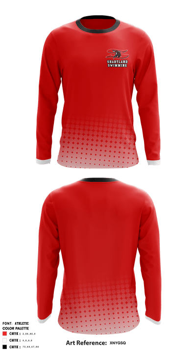 Sharyland High School Swimming 27265437 Long Sleeve Performance Shirt - 1