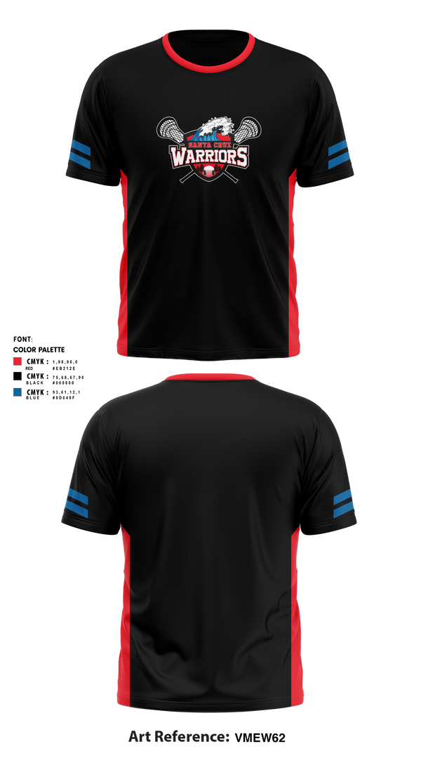 Short Sleeve Performance Shirt, Santa Cruz Warriors Lacrosse, Men's Lacrosse, Teamtime, Team time, sublimation, custom sports apparel, team uniforms, spirit wear, spiritwear, sports uniforms, custom shirts, team store, custom team store, fundraiser sports, apparel fundraiser