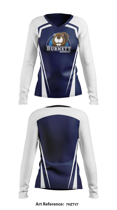 Burnett Elementary 25306031 Women's Long Sleeve V-neck Shirt - 1