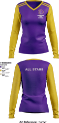 Diamond Bar Pony Baseball 95504281 Women's Long Sleeve V-neck Shirt - 2