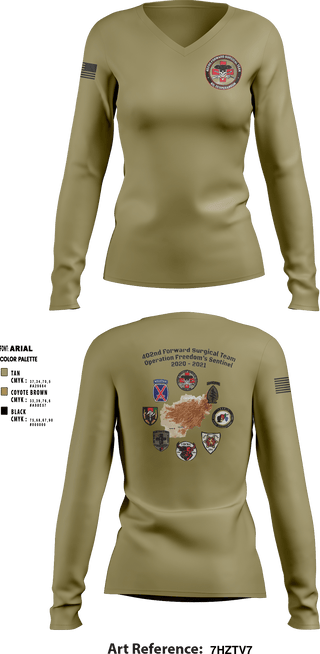 Women's Long Sleeve Vneck Shirt, , Army, Teamtime, Team time, sublimation, custom sports apparel, team uniforms, spirit wear, spiritwear, sports uniforms, custom shirts, team store, custom team store, fundraiser sports, apparel fundraiser