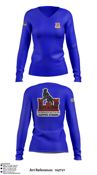 178th EN BN 26721135 Women's Long Sleeve V-neck Shirt - 9