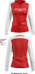 North Sydney Minor Baseball 91022558 Women's Long Sleeve V-neck Shirt - 1